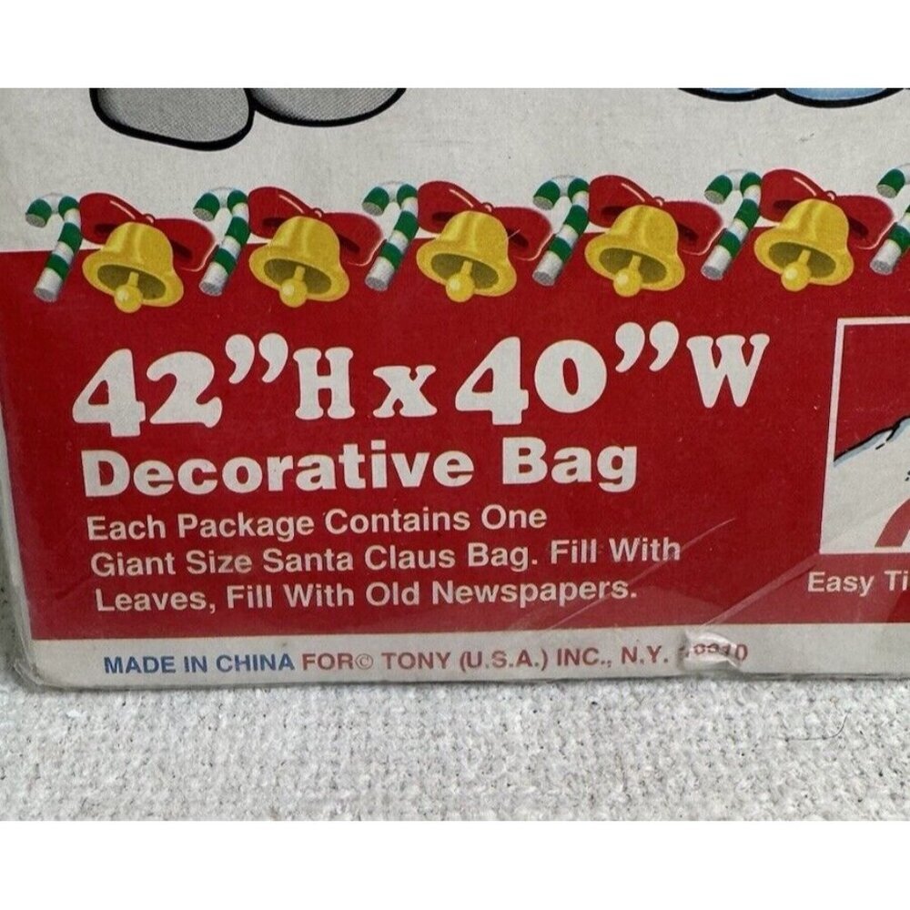 Vintage Giant Size Stuff A Santa Claus Decorative Leaf Outside Bag 42”X40” - Picture 2 of 3